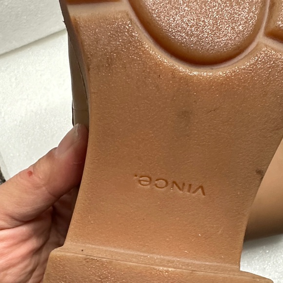 Vince Rowe tan Brown Leather Slip-On Loafers chunky platform size 6 - Picture 10 of 12